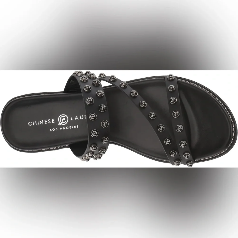 Chinese Laundry Women’s Black Studded Sandals Size 38 Size 7.5 - Picture 2 of 6